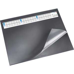 Schreibunterlage Durella DS schwarz 52x65cm, Vollsichtfolie u Kalender