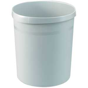 Papierkorb GRIP mit Rand, 18 l, hellgrau, 2 Griffmulden, extra stabil