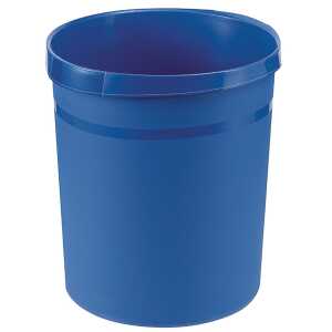 Papierkorb GRIP mit Rand, 18 l, blau, 2 Griffmulden, extra stabil