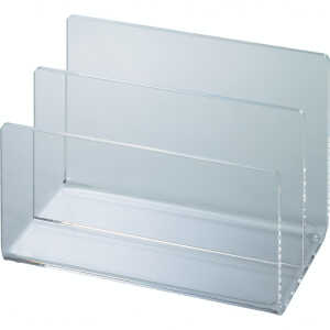 Maul Acryl Kartenständer - 2 Fächer, 151 x 100 x 98 mm, glasklar