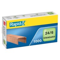 Rapid Heftklammern 24/6mm Standard verkupfert 1000...