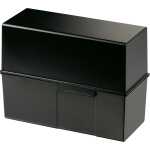 HAN Karteibox DIN A5 quer, max 500 Karten mit Stahlscharnier, schwarz