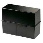 HAN Karteibox DIN A5 quer, max 500 Karten mit Stahlscharnier, schwarz