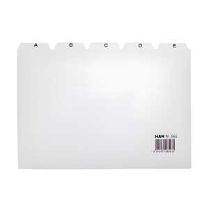 HAN Register A - Z, DIN A5 quer, 25-teilig, für Karteibox, grau