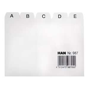 HAN Karteiregister A-Z, PP, A7 quer , grau, 25-teilig (81420124)