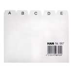 HAN Karteiregister A-Z, PP, A7 quer , grau, 25-teilig (81420124)