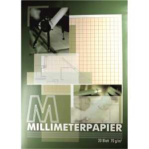 PVP Millimeterpapier Block A4 - 20 Blatt , 70 g/m²