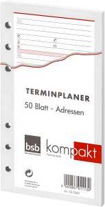 BSB Ersatzeinlage A6 Adressen Telefon 02-0062 50BL