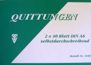PVP Quittungsblock A 6 / 2 x 40 Blatt selbstdurchschreibend