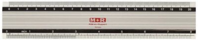 M+R Lineal, Aluminium, 20 cm cm und inch Skalierung