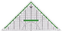 M+R Geometrie-Dreieck 32cm glasklar grün hinterlegt