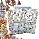 Ausmalbuch mit 12 Tiermotiven, 1 Stk