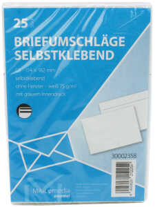 MAIL MEDIA Briefumschlag 25er DIN C6 selbstklebend 114x162mm