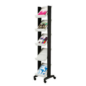 Paperflow Mobiler Prospektständer CORNER, grau