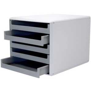 MM Metzger Mendle Schubladenbox - A4, 5 offene Schubladen, hellgrau/dunkel