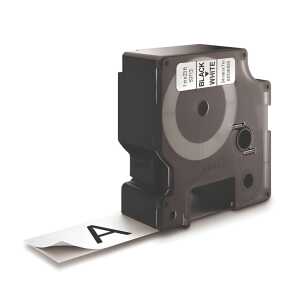 Dymo Schriftband D1 Kunststoff laminiert 7 mx24 mm Schwarz/Weiß