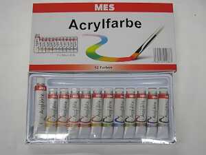 CMI Acrylfarben 12er/Profi MES 11 x 12 ml + 1x 21 ml weiß