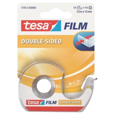 tesa Klebefilm doppelseitig - 12 mm x 7,5 m, inkl. Einwegroller