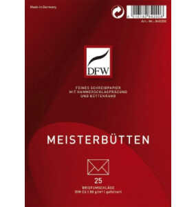 Briefumschlag C6 Meisterbütten DFW DRESDNER 840200 25ST