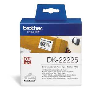Brother DK-Endlosetiketten Papier - 38 mm x 30,48 m, schwarz auf weiß