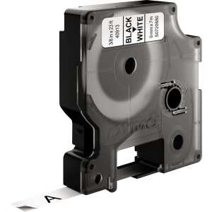 Dymo Schriftband D1 Kunststoff laminiert 7 mx9 mm Schwarz/Weiß