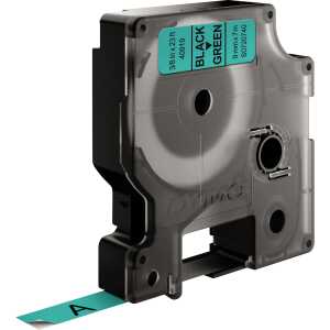 Dymo Schriftband D1 Kunststoff laminiert 7 mx9 mm Schwarz/Grün