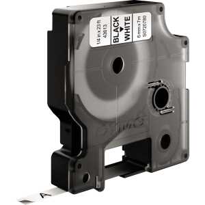 Dymo Schriftband D1 Kunststoff laminiert 7 mx6 mm Schwarz/Weiß