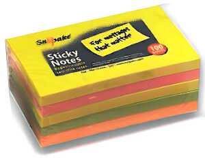 Snopake Sticky Notes Klebezettel 76 x 127 mm Block mit 100 Blatt