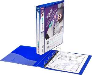 Snopake Ringbuch 25 mm A4 4 Ringe Einlegefach electra blue 1 Stück