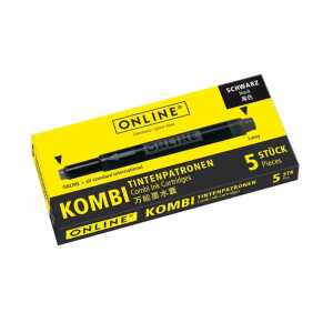 Tintenpatrone 5ST schwarz ONLINE 17306/12 Kombipatrone