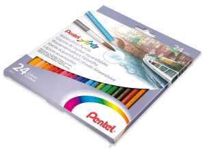 Pentel Bunststifte, wasservermalbar 24-Farben Set