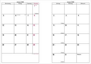 2027  GÜSS Monatsübersicht Taschenkalender