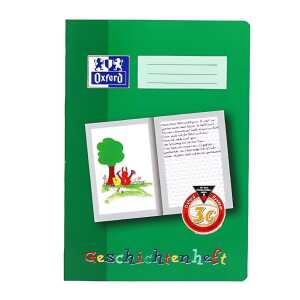 OXFORD Schule Geschichtenheft A4, 16 Blatt, Lineatur 3G, Optik Paper®
