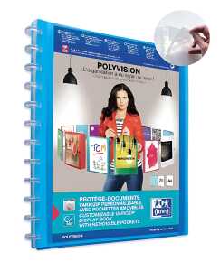 Oxford Ringbuch polyvision A4, PP, vario-zipp-Prinzip 20 Huellen, blau