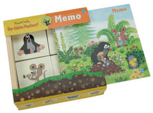 Memo "Der kleine Maulwurf" 12x12x3,5, aus Holz