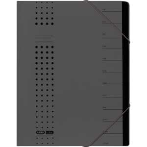Ordnungsmappe "chic" A4, 7 Fächer, aus 450 g/m² Karton (RC), anthrazit