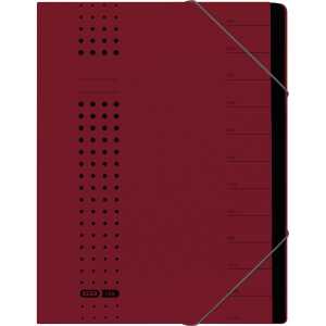 Ordnungsmappe "chic" A4, 7 Fächer, aus 450 g/m² Karton (RC), bordeaux