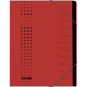 Ordnungsmappe "chic" A4, 7 Fächer, aus 450 g/m² Karton (RC), rot