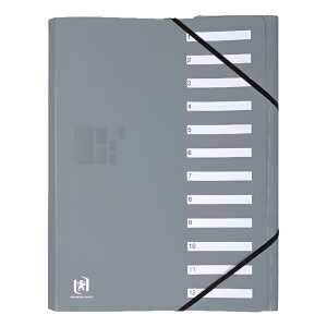 Oxford for Business Ordnungsmappe PP, 12 Fächer, grau