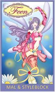 Mal- & Styleblock "Feen" 18 x 30 cm, 12 Seiten, mit 2 Glitzersteine