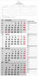 2026 Güss 4-Monatskalender mit Notizspalte 60x30cm