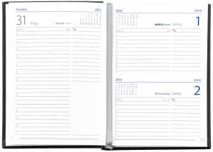 2026 Güss Taschenkalender A6 1T. = 1S. Einband Tucson schwarz