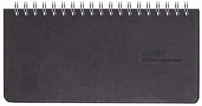 2025 Güss Tisch/-Taschenkalender 17x8cm mit Wire-O.-Bindung Einband Tucson schwarz