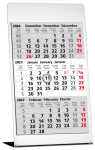 2027 GÜSS 3-Monatstischkalender Edelstahl