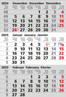 2025 Güss Ersatzkalendarium für Edelstahlkalender