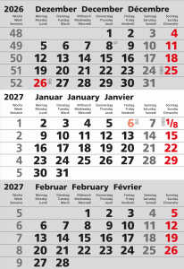 2027 GÜSS Ersatzkalendarium für Edelstahlkalender