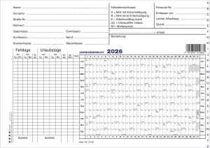 2027  GÜSS Urlaubs- und Fehltagedatei DIN A5