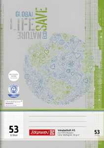 BRUNNEN Vokabelheft A5 32 Blatt liniert Lineatur 53 Recyclingpapier