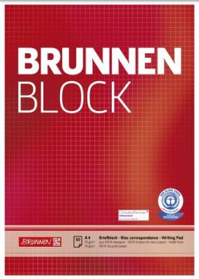 BRUNNEN Briefblock A4 70g kariert Recyclingpapier 105261801