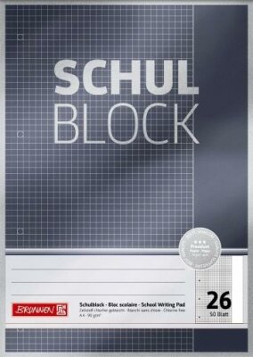 BRUNNEN Schulblock A4 Lineatur 26 50 Blatt Premium 1052626